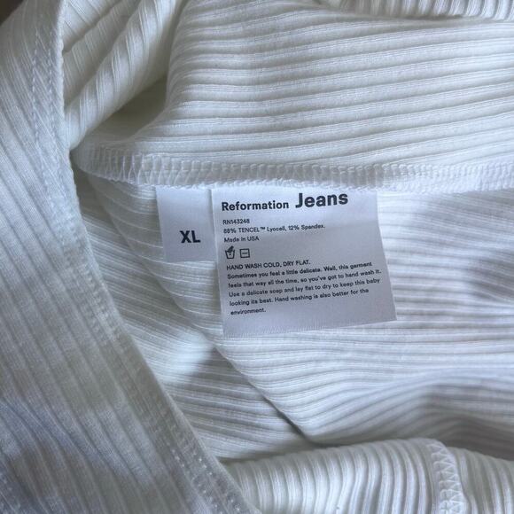 Reformation Gaia Bodysuit - White Rib - Size XL - NWT - Picture 3 of 4